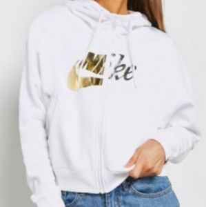 Nike White crop Hoody
